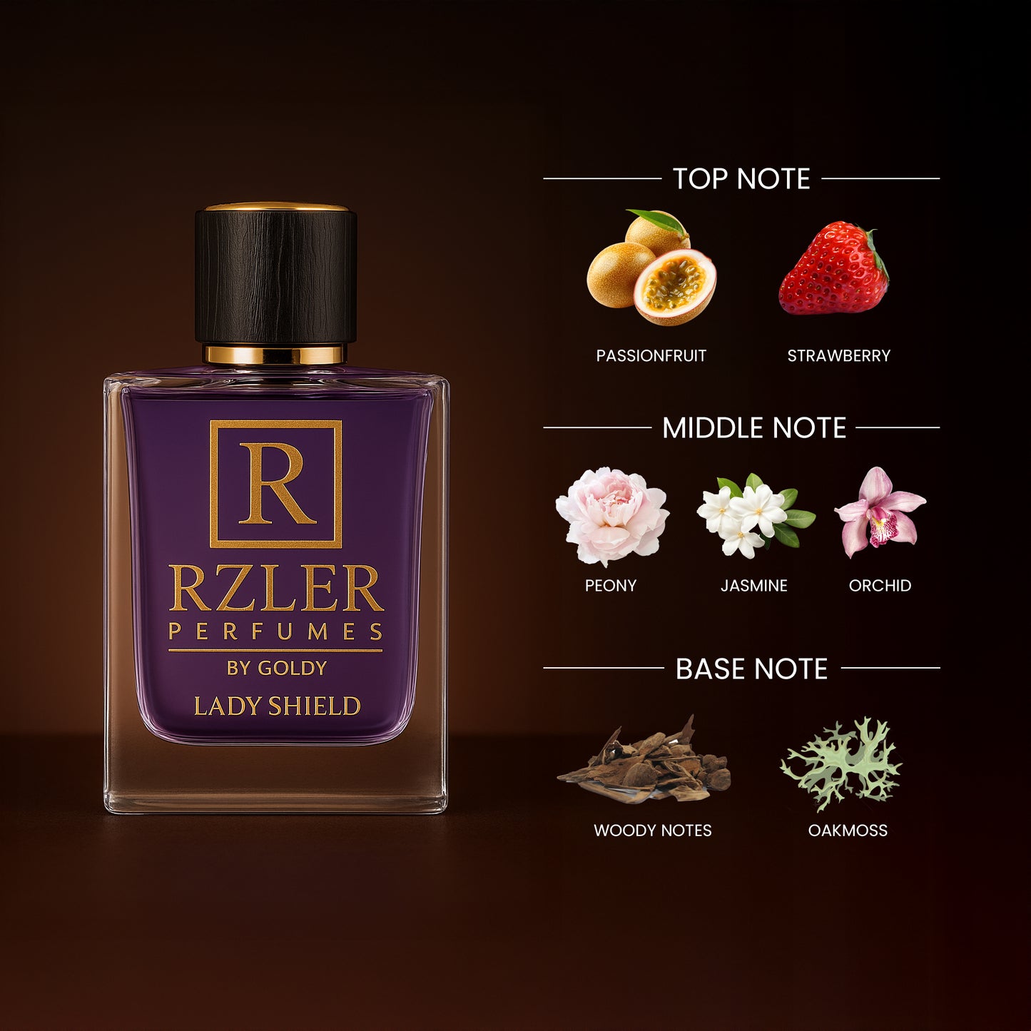 Lady Shield by RZLER | Best Everyday Perfume for Women – Fruity Floral Scent With Musk & Woods | Long-Lasting Fabric Fragrance | Luxury Gift for Women