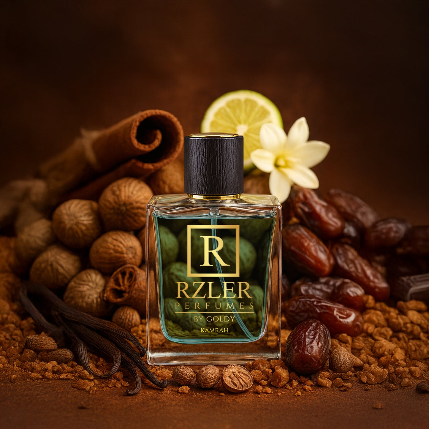 RZLER Kamrah Perfume For Men – A Warm, Long Lasting Perfume for Men With Cinnamon, Dates, Praline, and Vanilla Notes | Luxury Gift for Men