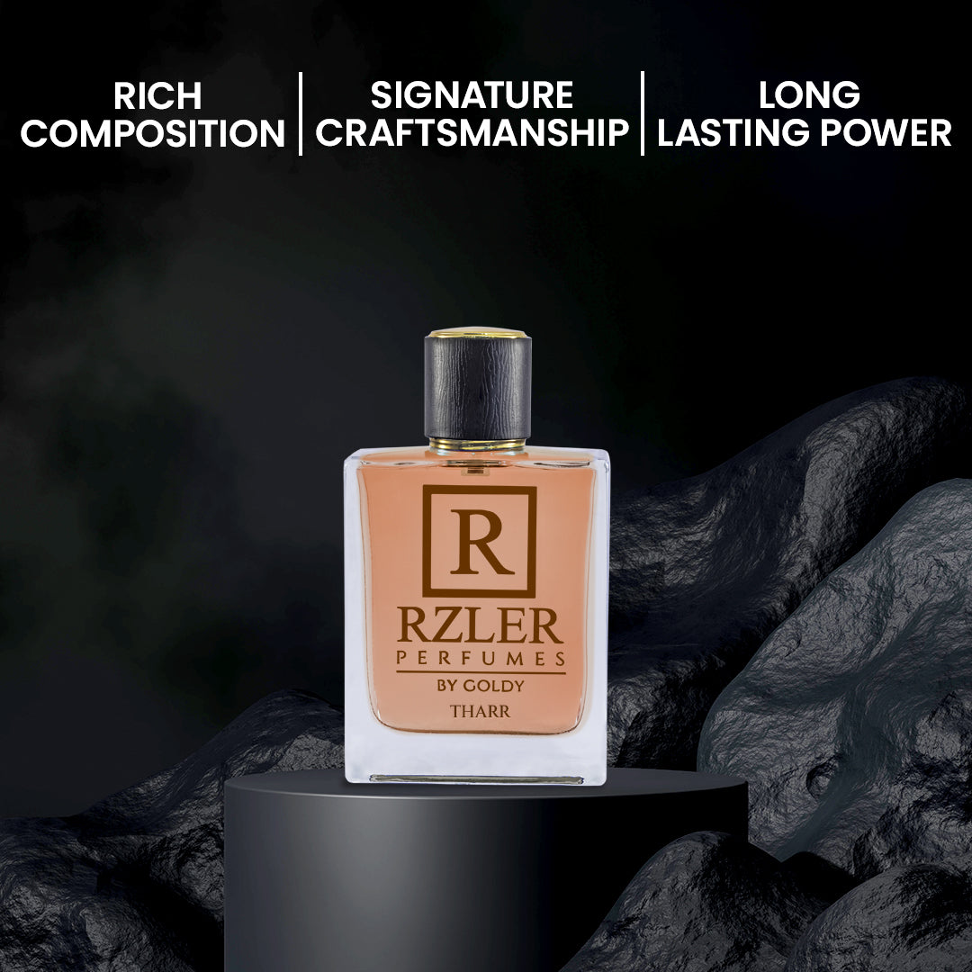 RZLER Tharr Perfume for Men – A Smooth, Long-Lasting Perfume With Bourbon Vanilla, Cardamom & Guaiac Wood | Warm, Magnetic & Luxury Gift for Men