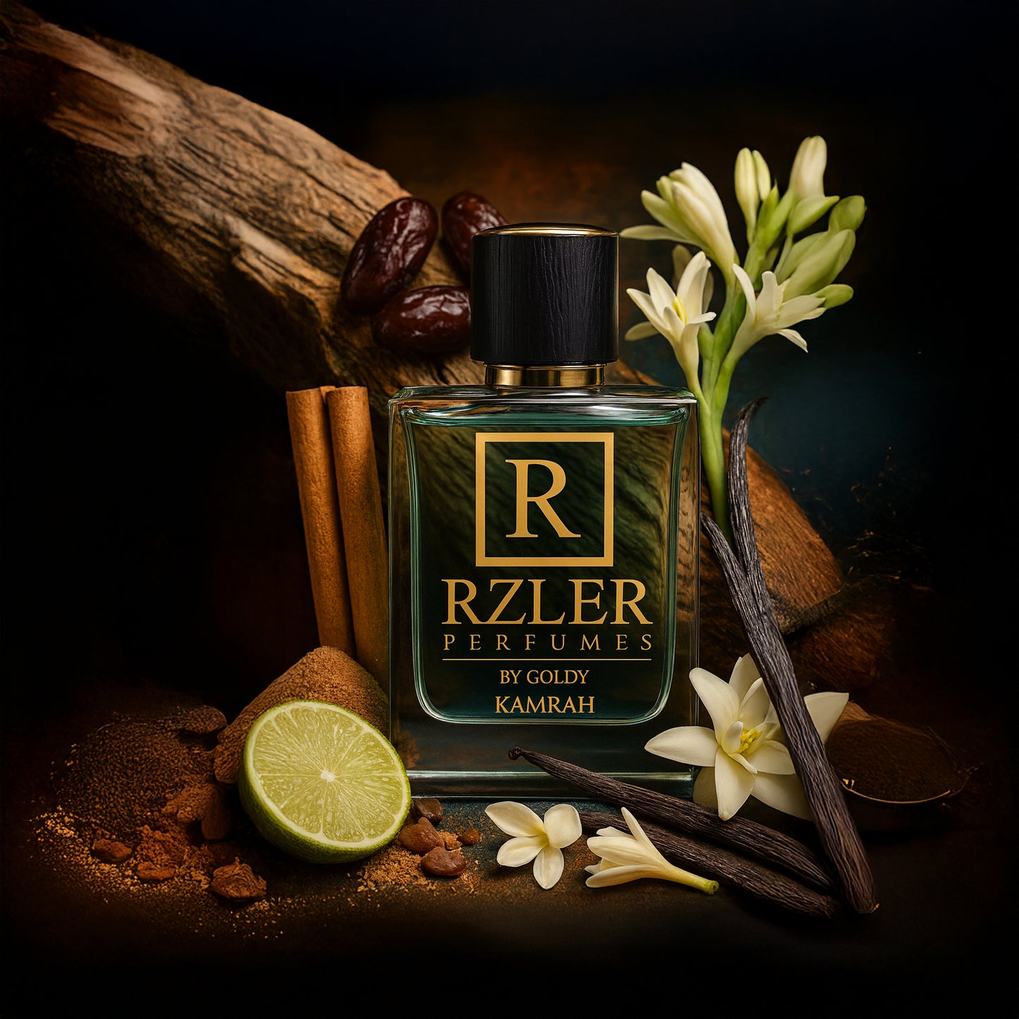 RZLER Kamrah Perfume For Men – A Warm, Long Lasting Perfume for Men With Cinnamon, Dates, Praline, and Vanilla Notes | Luxury Gift for Men