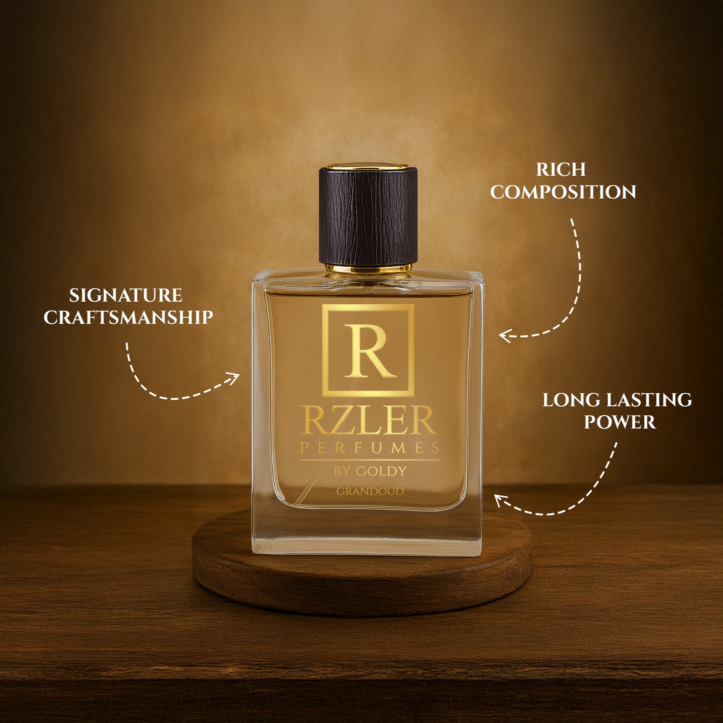 RZLER Grandoud Bold Oud Perfume For Men – A Rich, Long Lasting Perfume for Men With Oud, Bergamot, Lavender, and Spicy Notes | Luxury Gift for Men