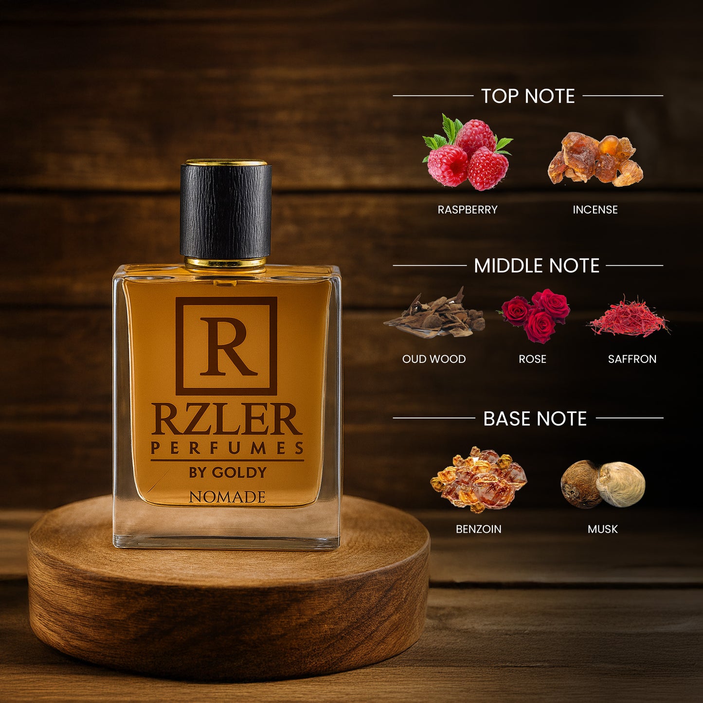 RZLER Nomade Perfume For Men – A Luxurious, Long Lasting Perfume for Men With Oud, Rose, Saffron, and Amber Notes | Luxury Gift for Men