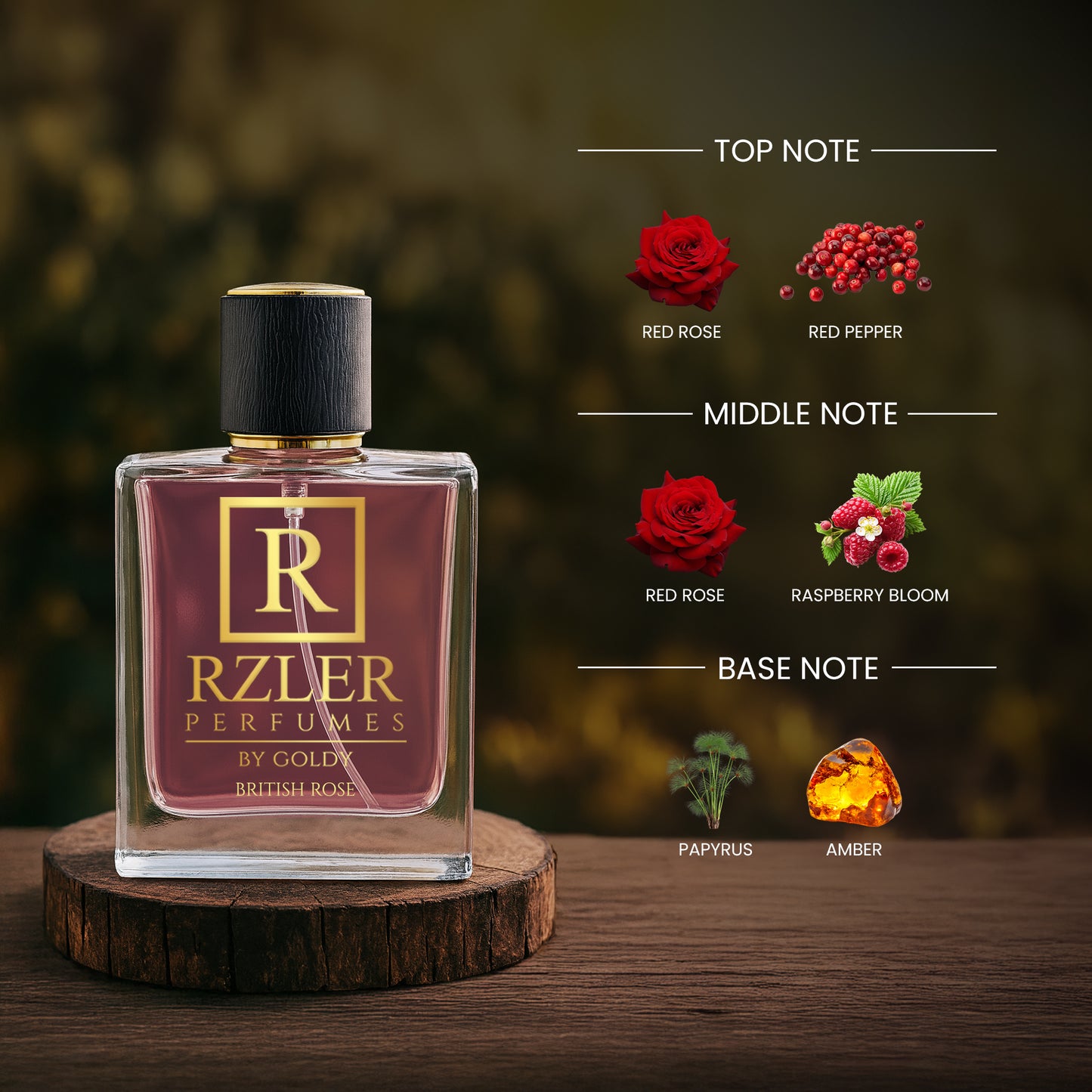British Rose by RZLER | Classic Rose Perfume for Women With Pink Pepper, Raspberry Blossom & Amber – A Timeless, Elegant Floral Fragrance