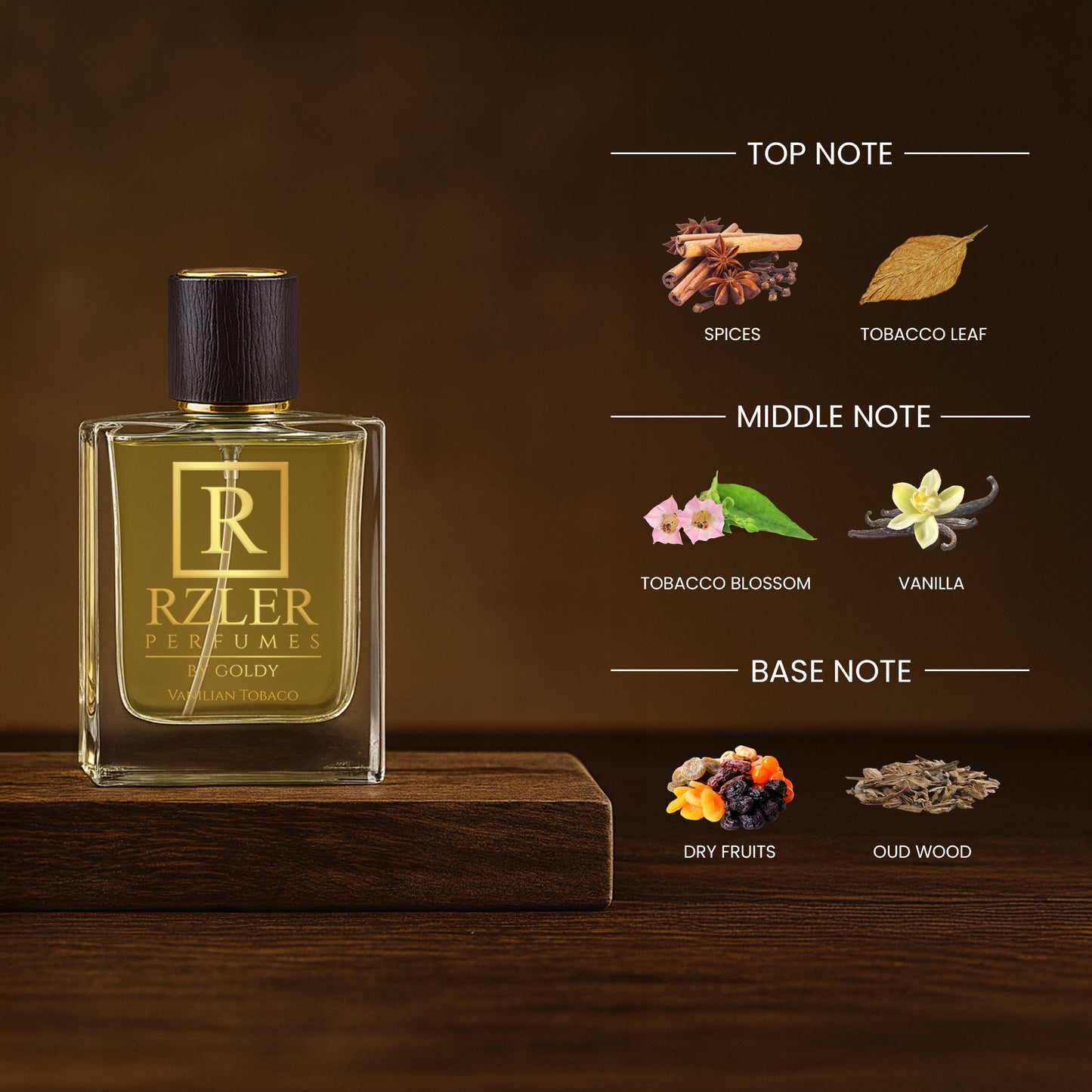 RZLER Vanilian Tobaco Perfume For Men – A Luxurious, Long Lasting Perfume for Men With Warm Vanilla, Spicy Tobacco, Cocoa, and Woody Notes | Luxury Gift for Men