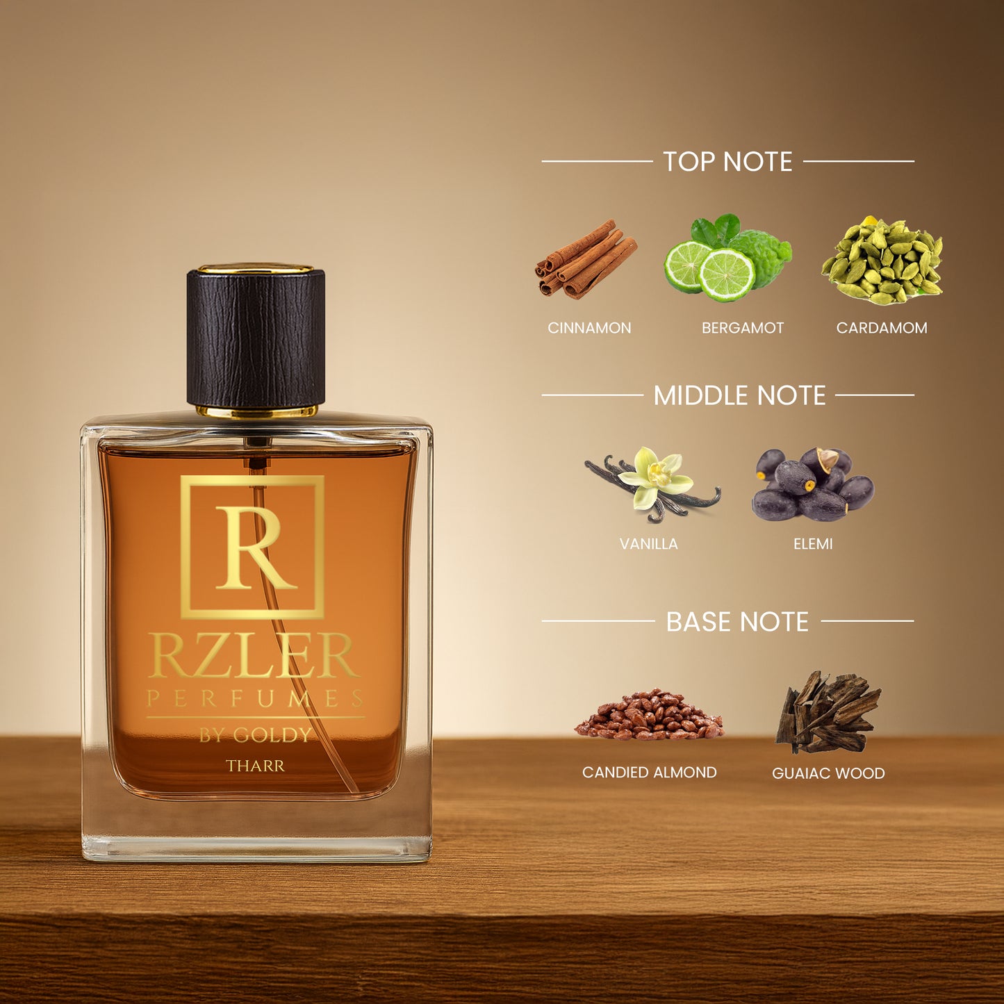RZLER Tharr Perfume for Men – A Smooth, Long-Lasting Perfume With Bourbon Vanilla, Cardamom & Guaiac Wood | Warm, Magnetic & Luxury Gift for Men