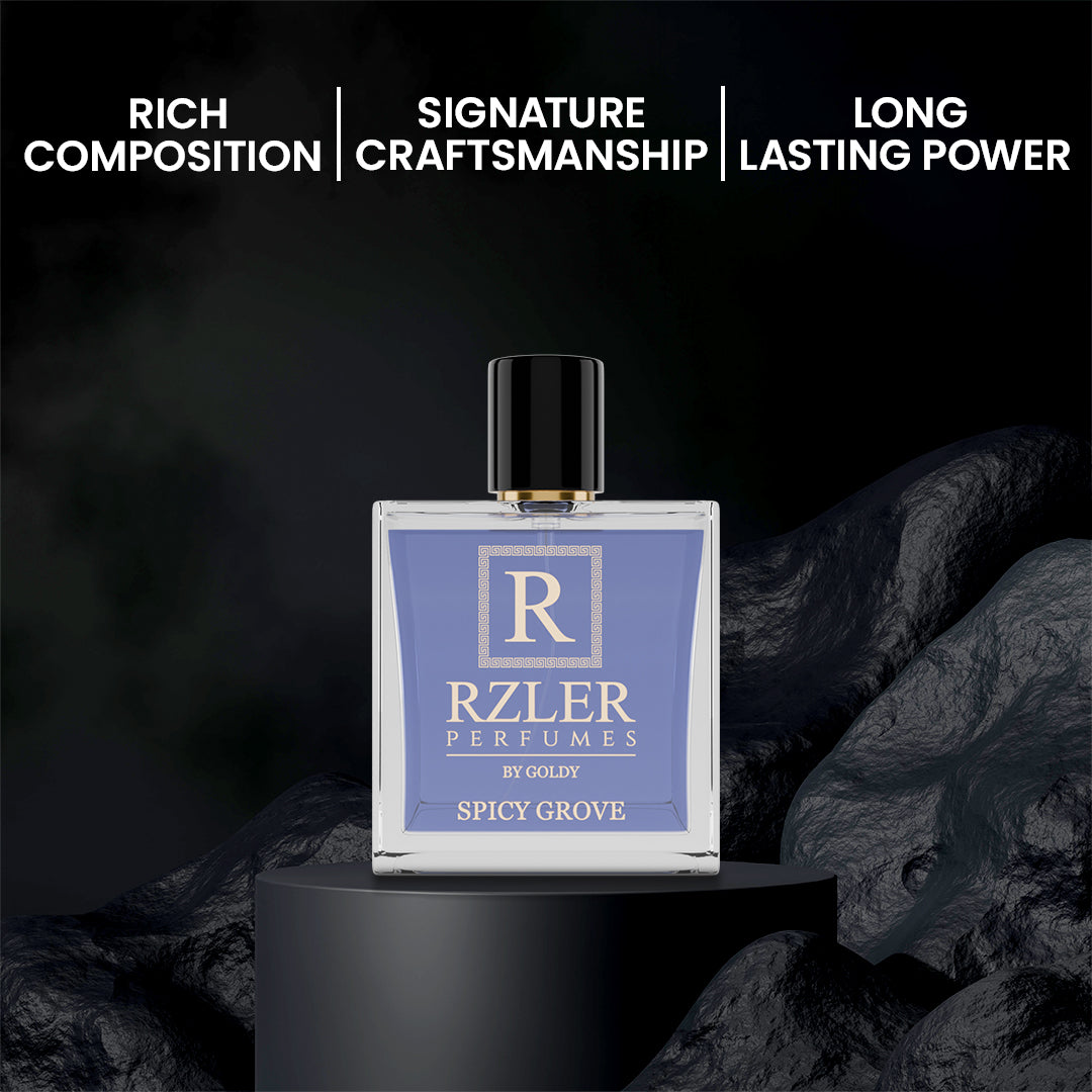 RZLER Spicy Grove Perfume For Men – A Luxurious, Long Lasting Perfume for Men With Saffron, Amber, and Woody Notes | Luxury Gift for Men