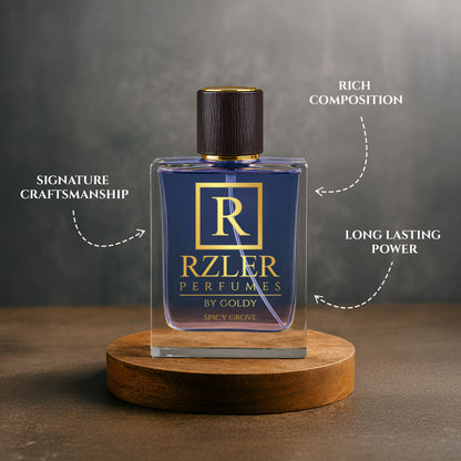 RZLER Spicy Grove Perfume For Men – A Luxurious, Long Lasting Perfume for Men With Saffron, Amber, and Woody Notes | Luxury Gift for Men