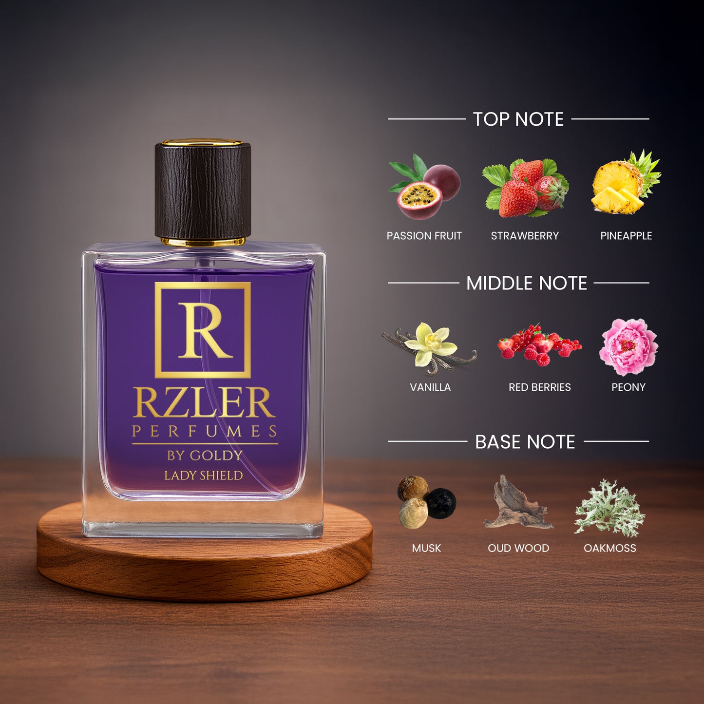 Lady Shield by RZLER | Best Everyday Perfume for Women – Fruity Floral Scent With Musk & Woods | Long-Lasting Fabric Fragrance | Luxury Gift for Women