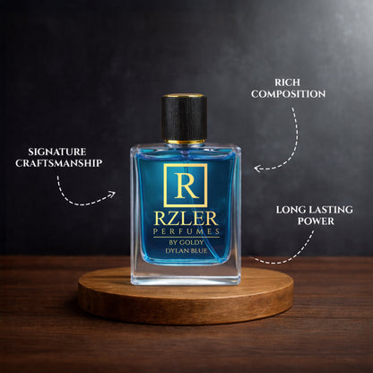 RZLER Dylan Blue Aromatic Fougere Perfume for Men | Bergamot, Ambroxan & Incense Notes | Aromatic Fougere Fragrance