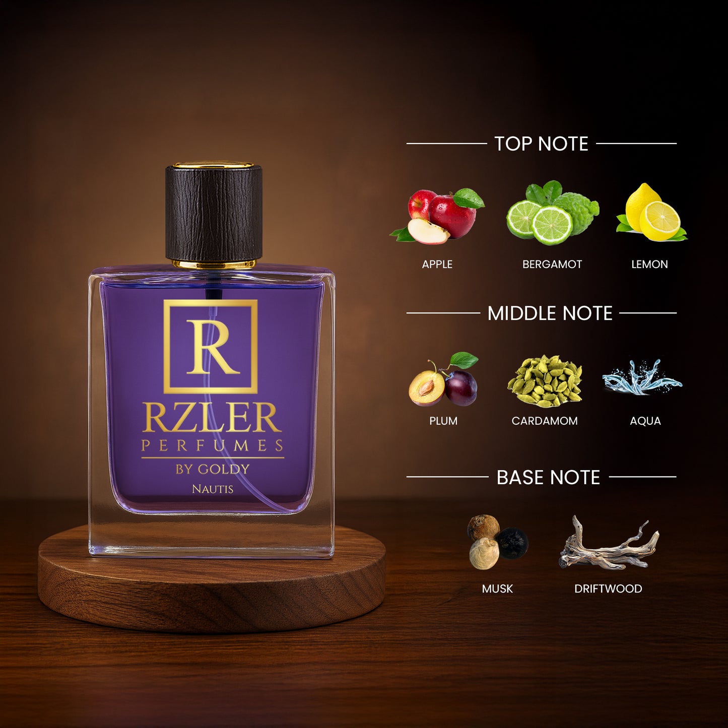 RZLER Nautis Perfume For Men – A Luxurious, Long Lasting Perfume for Men With Fresh Citrus, Aquatic, Spicy, and Woody Notes | Luxury Gift for Men