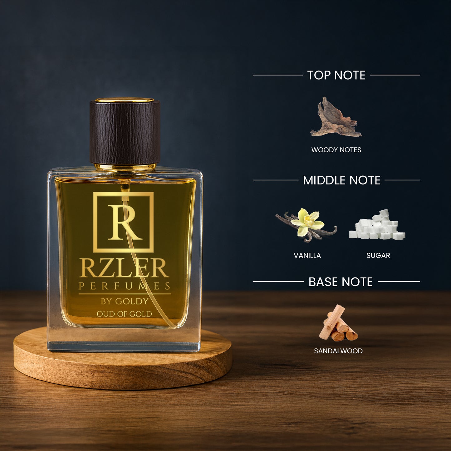 RZLER Oud of Gold Perfume For Men - a Luxurious, Long-Lasting Perfume for Men With woody agarwood, addictive blend of sugar and vanilla Notes | Luxury Gift for Men