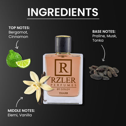 RZLER Tharr Perfume for Men – A Smooth, Long-Lasting Perfume With Bourbon Vanilla, Cardamom & Guaiac Wood | Warm, Magnetic & Luxury Gift for Men
