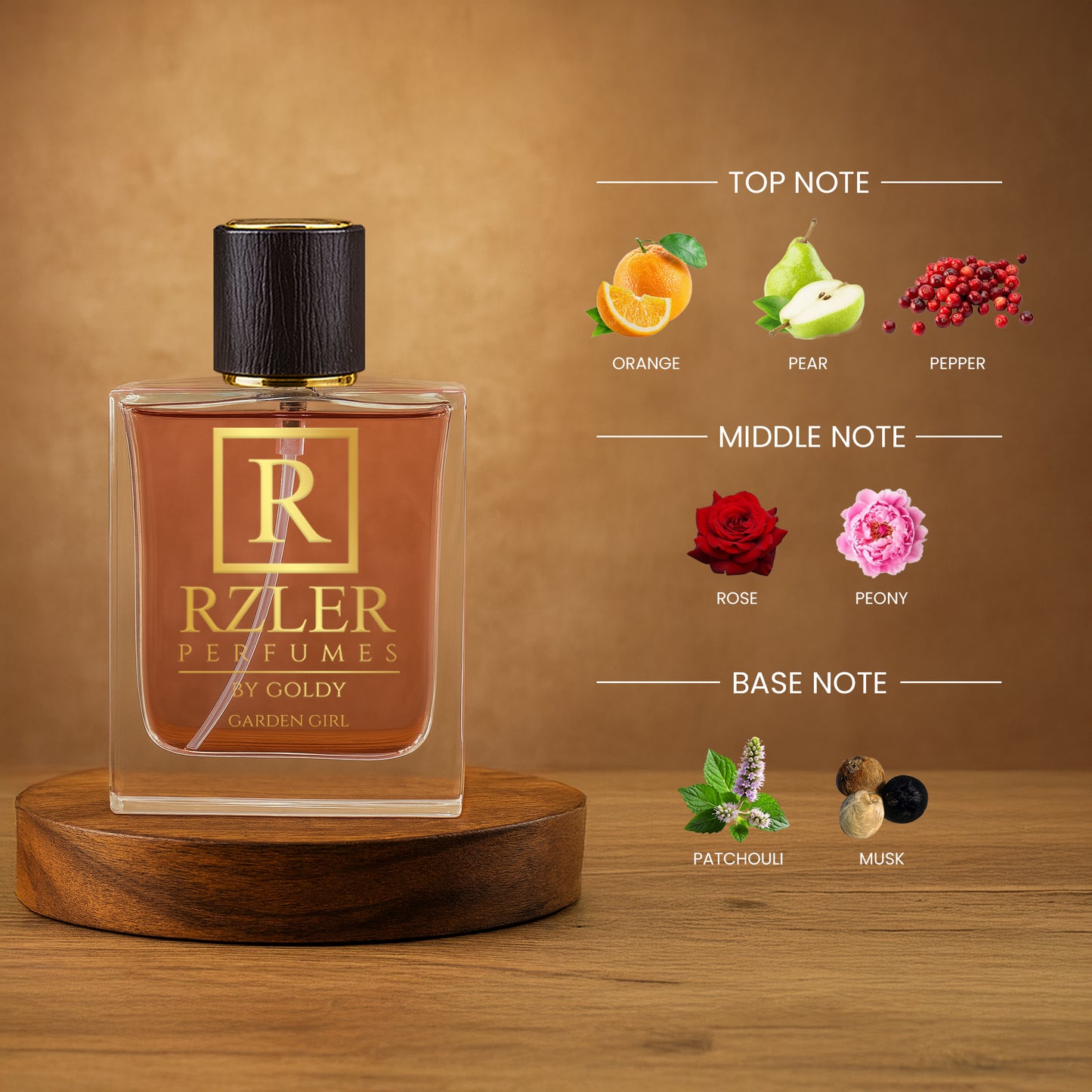 RZLER Garden Girl Perfume – Fresh Floral Fragrance for Women with Mandarin, Rose & Musk | Long-Lasting, Feminine Scent for Everyday Elegance
