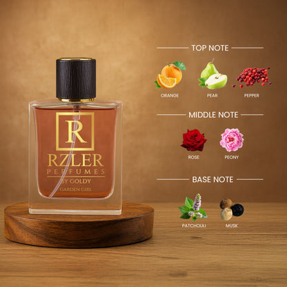 RZLER Garden Girl Perfume – Fresh Floral Fragrance for Women with Mandarin, Rose & Musk | Long-Lasting, Feminine Scent for Everyday Elegance