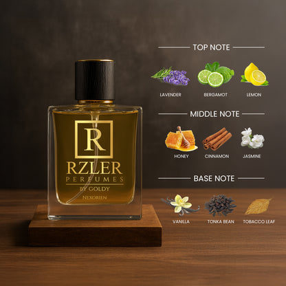 RZLER Nexorien Perfume For Men – A Bold, Long Lasting Perfume for Men With Citrus, Honey, Tobacco, and Warm Vanilla Notes | Luxury Gift for Men