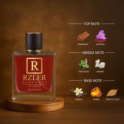RZLER Red Monster Perfume For Men – A Bold, Long Lasting Perfume for Men With Spicy, Smoky, and Woody Notes | Luxury Gift for Men