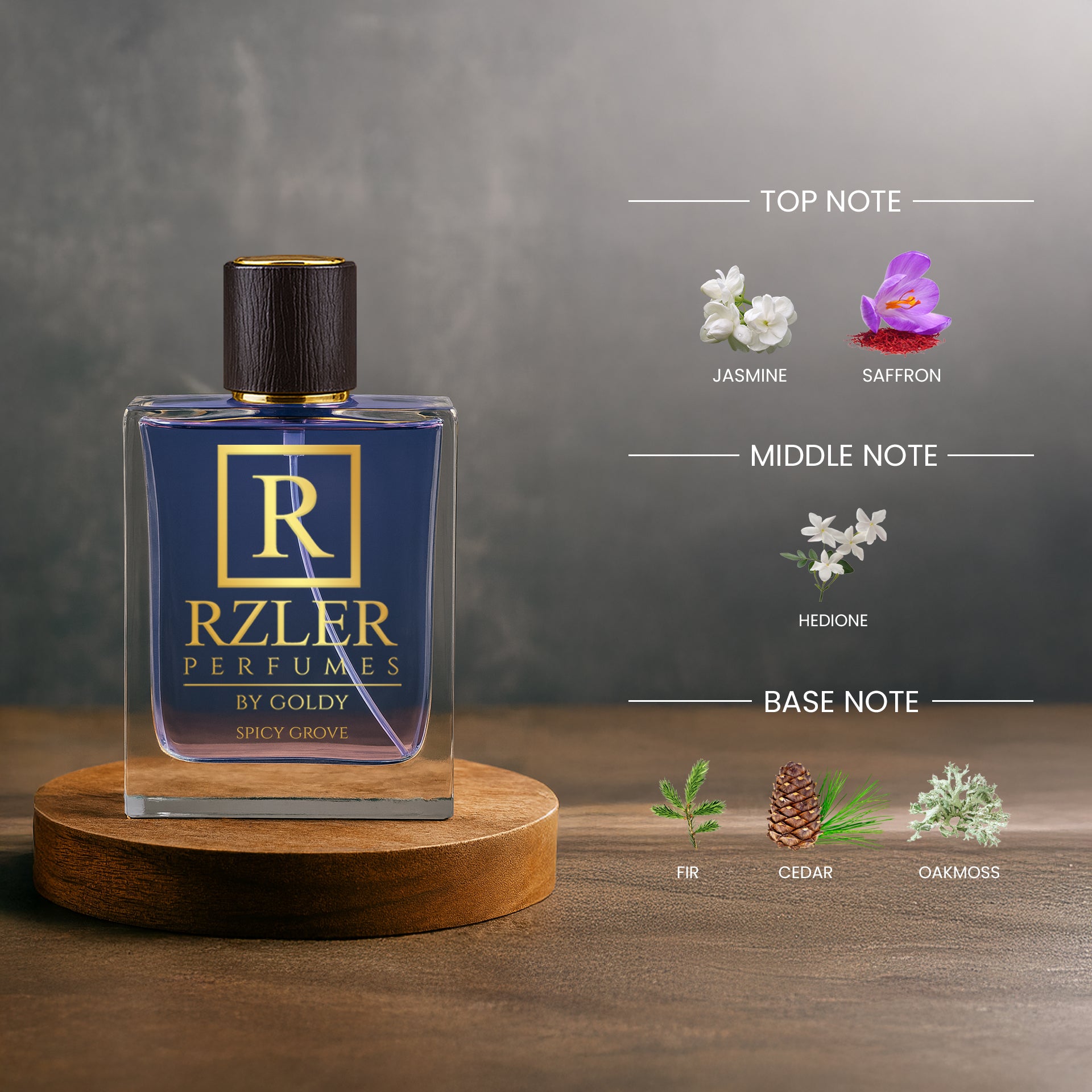 Amber Wood Perfume for Men at Best Price | Spicy Grove by RZLER