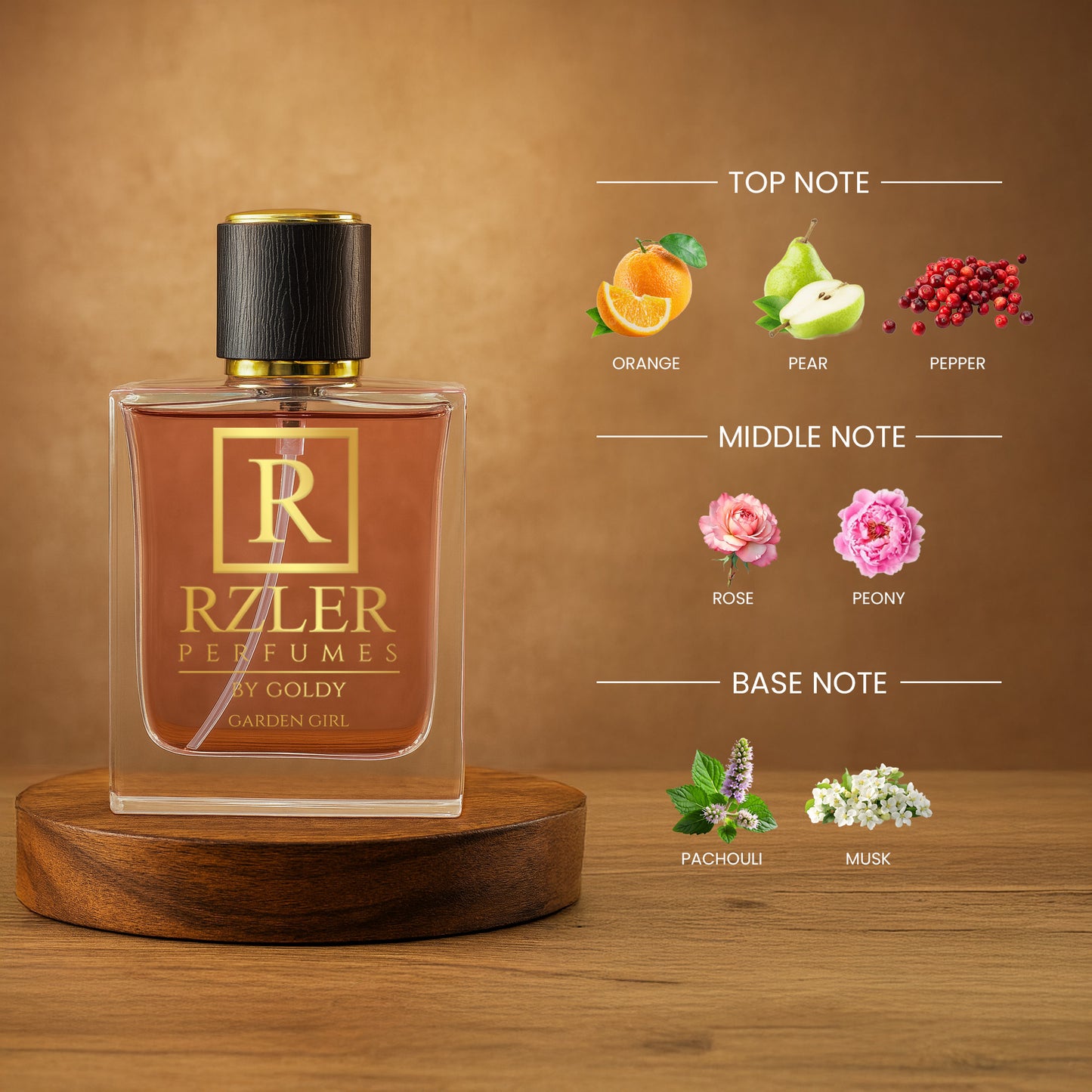 RZLER Garden Girl Perfume – Fresh Floral Fragrance for Women with Mandarin, Rose & Musk | Long-Lasting, Feminine Scent for Everyday Elegance
