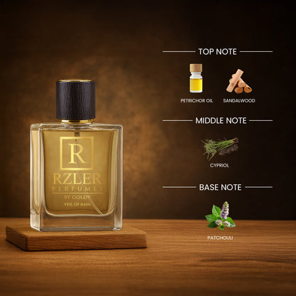 Veil of Rain Unisex Perfume | Nature's Embrace: Petrichor, Sandalwood & Earthy Patchouli Fragrance – Long-Lasting & Reflective Scent | Luxury Gift for Men & Women