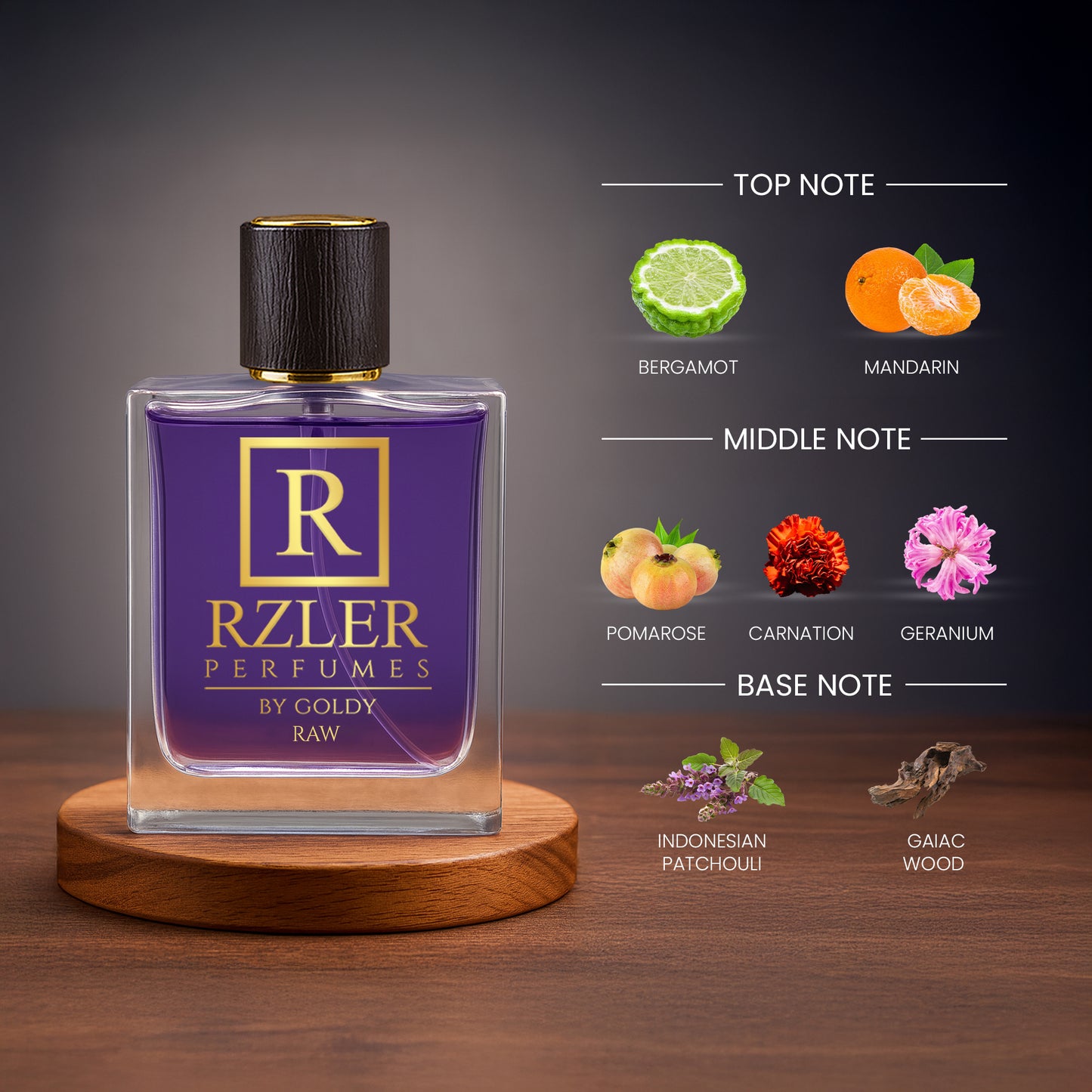 RZLER RAW Perfume for Men – 50 ml | Fresh Aquatic Woody Notes