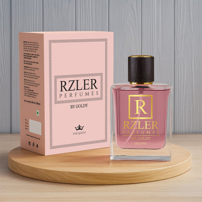 RZLER Delinia Perfume For Women – A Long-Lasting, Luxurious Fragrance With Litchi, Rose, Oud & Vanilla | Best Floral Perfume For Daily & Occasion Wear | Luxury Gift for Women