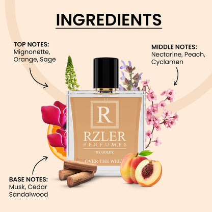 RZLER Over The Week Perfume for Women| Light, Floral & Fresh Weekend-Inspired Fragrance With Peach Blossom, Musk & Cedar by RZLER