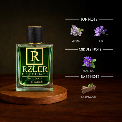 RZLER Irish Moss Perfume for Men – 50 ml | Oakmoss, Violet Leaf & Sandalwood Notes