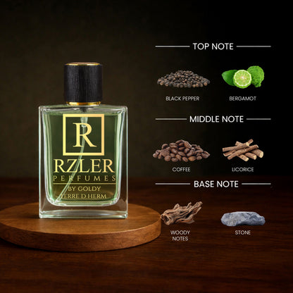 RZLER Terre D Herm Perfume for Men – 50 ml | Bergamot, Coffee & Woody Notes | Long Lasting Woody Spicy Fragrance