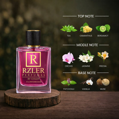 RZLER Flowerbomb Perfume for Women – 50 ml | Jasmine, Patchouli & Vanilla | Long Lasting Oriental Floral Fragrance