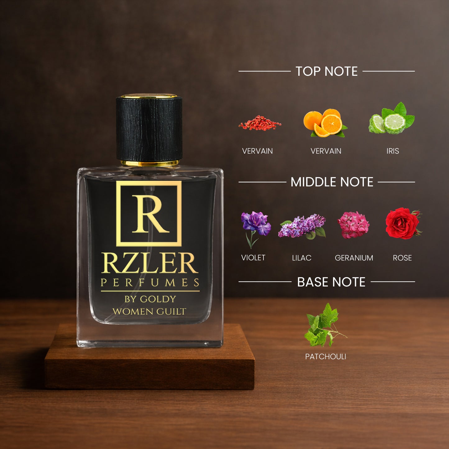 RZLER Women Guilt Perfume for Women – 50 ml | Rose, Bergamot & Patchouli | Long Lasting Floral Fragrance
