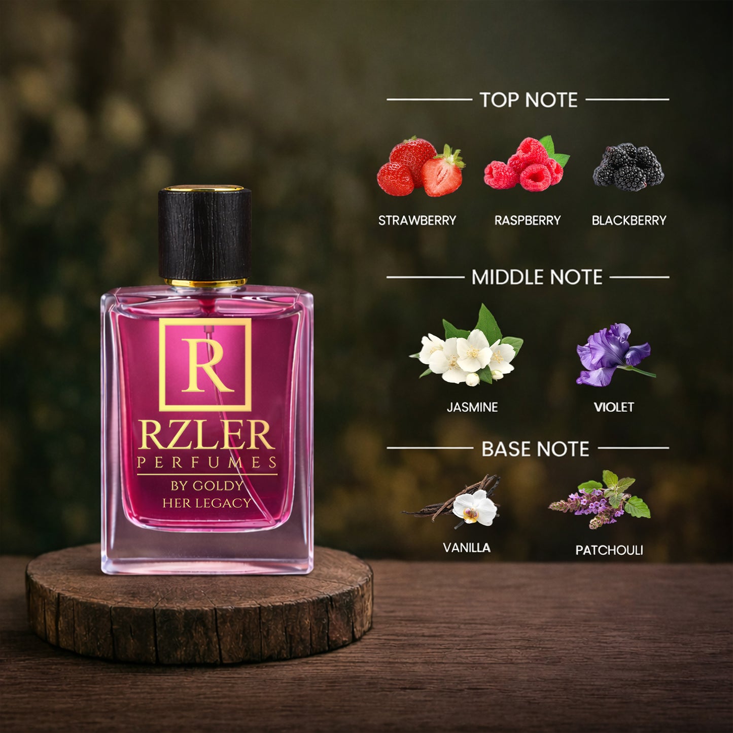 RZLER Her Legacy Perfume for Women – 50 ml | Strawberry, Jasmine & Vanilla | Long Lasting Floral Fruity Gourmand Fragrance